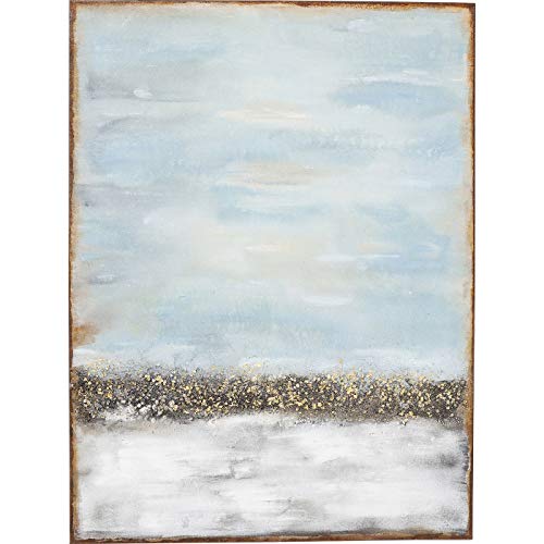 Kare Design Acrylbild Abstract Horizon Grau/Gold, Leinwandbild, Wanddekoration, Baumwollleinwand , Abstrakt, Massivholz Rahmen, handgemalte Details, 120x90x3,7cm von Kare