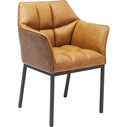 Kare Design Armlehnstuhl Thinktank, brauner Esszimmerstuhl in hochwertiger Lederoptik, bequemer Sitzkomfort durch Polsterung, Vintage Lederstuhl, (H/B/T) 85x62x58cm von Kare