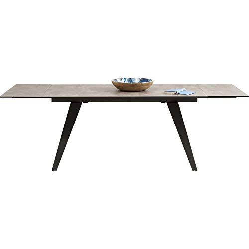 Kare Design Ausziehtisch Amsterdam Dunkel, Ausziebbarer Esstisch mit Glas-Keramik-Platte, Braun, Vergrößerbarer Tisch, (H/B/T) 76x160(40+40) x90cm von Kare