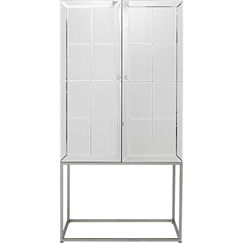 Kare Design Barschrank Luxury, edler Barschrank in verspiegelter Optik und eckigem Gestell aus Stahl, erhältlich (H/B/T) 181 x 89 x 47 cm, Champagner von Kare