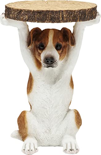 Kare Design Beistelltisch Animal Mr Jack, Weiß/Braun, Beistelltisch, Hund, 52x35x33 cm (H/B/T) von Kare