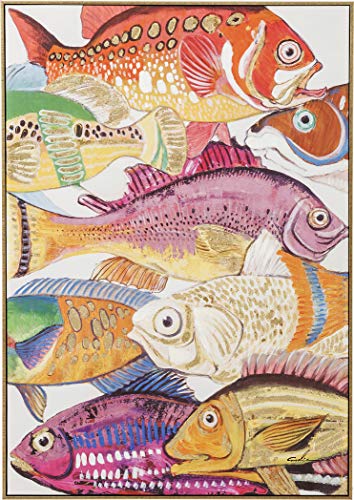 Kare Design Bild Touched Fish Meeting One Bunt, Leinwandbild, Wanddekoration, Baumwollleinwand, Massivholz Rahmen, handgemalte Details, Wohnzimmer, Schlafzimmer, Flur, 100x75x3,5cm Kare Design Bild Touched Fish Meeting One Bunt, Leinwandbild, Wanddekoration, Baumwollleinwand, Massivholz Rahmen, handgemalte Details, Wohnzimmer, Schlafzimmer, Flur, 100x75x3,5cm von Kare