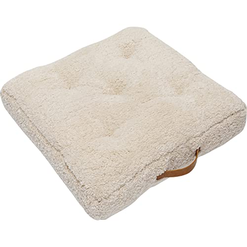 Kare Design Bodenkissen Polar, Weiß, 60x60cm, Sitzkissen für den Boden, Polsterkissen, Kissen, Bezug aus 100% Baumwolle von Kare