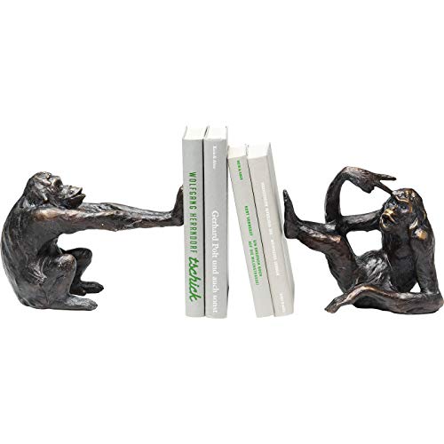 Kare Design Buchstütze Monkey (2/Set), Schwarz, Deko Objekt, Affen Motiv, handgefertigt, 17x20x10 cm (H/B/T) von Kare