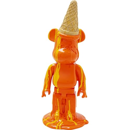 Kare Design Deko Figur Gelato Bear, Orange, Bär, Tiermotiv, Polyresin, Kunst Dekoration, Accessoire, Wohnzimmer, Geschenkartikel, 40x16x15cm (H/B/T) von Kare