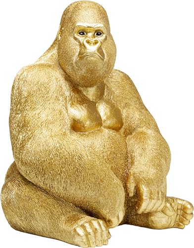 Kare Design Deko Figur Monkey Gorilla, Gold, Deko Objekt, Affe, Gorilla, handbemalt, Unikat, 76x60x55 cm (H/B/T) von Kare