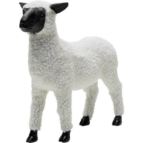 Kare Design Deko Figur Happy Sheep, Weiß, Deko Objekt, Schaf Motiv, handbemalt, Unikat, 28x30x11 cm (H/B/T) von Kare