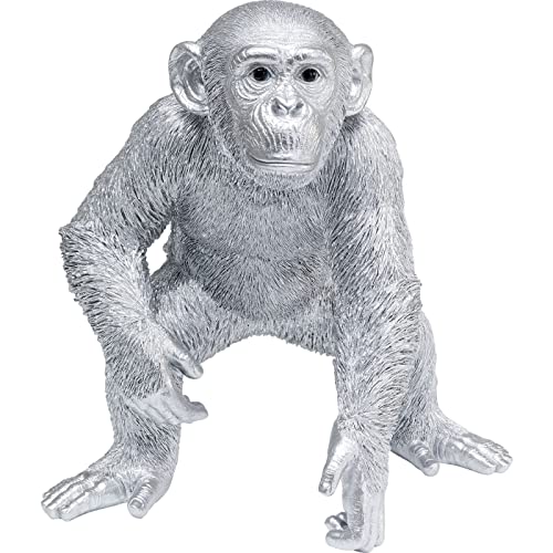 Kare Design Deko Figur Playing Ape, Dekoobjekt, AFFE, Silber, Artikelhöhe 50cm von Kare