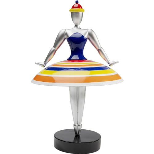 Kare Design Deko Figur Primaballerina Stripes, Mehrfarbig, Polyresin, Stahlstange, Handgearbeitet, Handbemalt, 35x22x22cm (H/B/T) von Kare