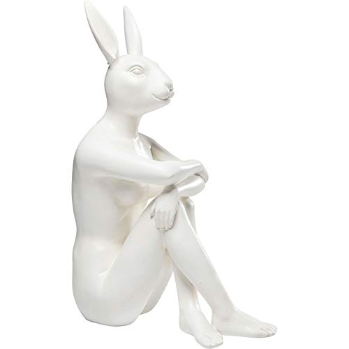 Kare Design Deko Figur Rabbit Gillie, Weiß, Accessoire, Hasenmotiv,Deko für Regale, Deko Objekt, Hase, 39x26x15 cm (H/B/T) von Kare