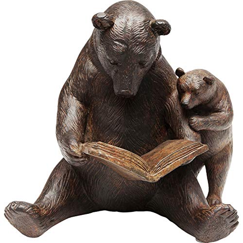 Kare Design Deko Figur Reading Bears, Braun, Deko Objekt, Bär Motiv, handgefertigt, 18x20x16 cm (H/B/T) von Kare