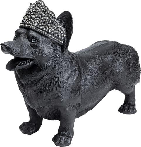 Kare Design Deko Figur Royal Standing Corgi Schwarz, Accessoire, handbemalt, handgearbeitet, Tierfigur, Artikelhöhe 52cm von Kare