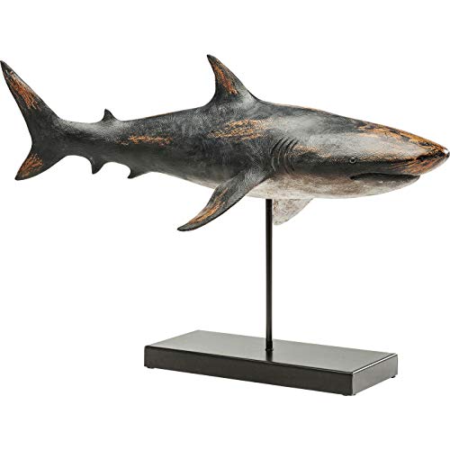 Kare Design Deko Figur Shark Base, Schwarz/Weiß, Deko Objekt, Tiermotiv, Meerestier, Stahl Gestell 39x59x24 cm (H/B/T) von Kare