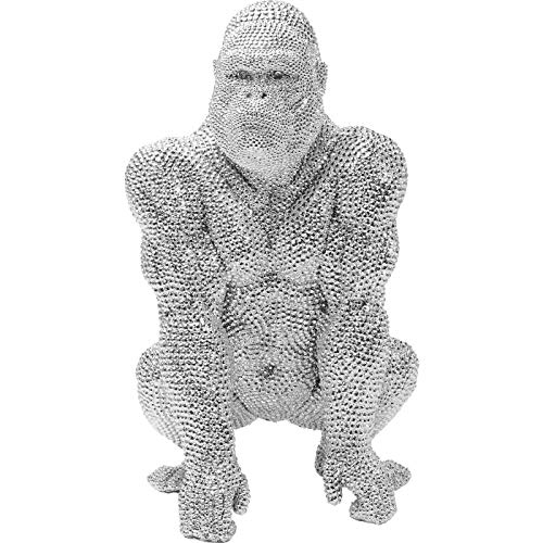 Kare 61561 Deko Figur Shiny Gorilla Silber 46cm, One Size von Kare