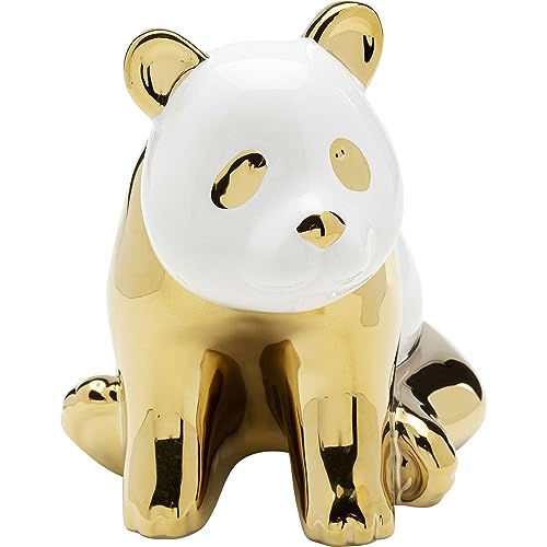 Kare Design Deko Figur Sitting Panda, Gold, Keramik, Unikat, Handgearbeitet, 18x15x18cm (H/B/T) von Kare