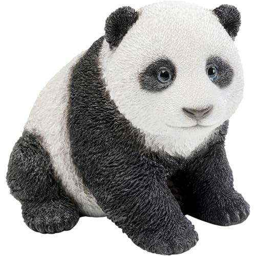 Kare Design Deko Figur Sitting Panda Baby, Schwarz/Weiß, Handgefertigt, Unikat, Tier Design, Deko Objekt fürs Wohnzimmer, für Regale, Babytiere, Exotisch, 14x13x12 cm (H/B/T) von Kare
