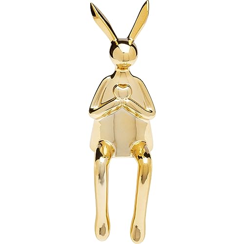 Kare Design Deko Figur Sitting Rabbit Heart, Gold, Hase, Keramik, Handgearbeitet, Unikat, 29x10x12cm (H/B/T) von Kare