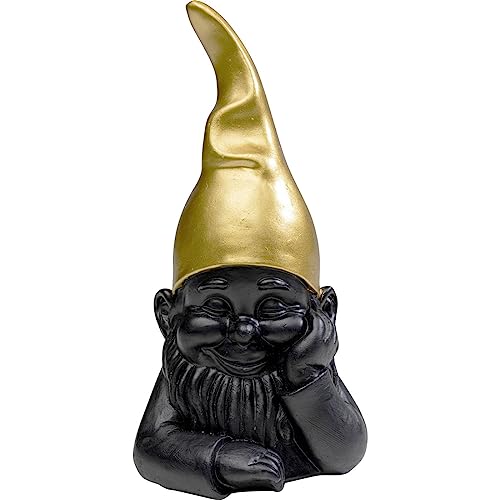 Kare Design Deko Figur Zwerg, Schwarz, Gold, Polyresin, 21x10x9cm (H/B/T) von Kare