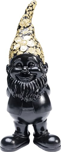 Kare Design Deko Figur Zwerg Standing, Schwarz/Gold, Deko Objekt, Zwergen Motiv, Gartenzwerg, Wohnaccessoires, 30x12x9 cm (H/B/T) von Kare