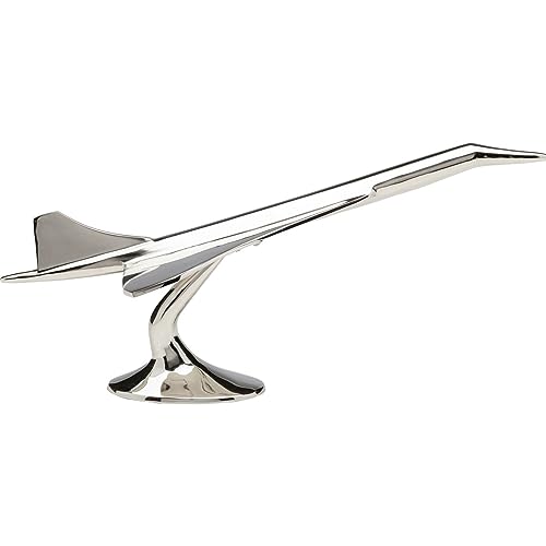 Kare Design Deko Objekt Concorde, Silber, Wohnaccessoire, Flugzeug, Aluminium vernickelt, 28x60x26 cm (H/B/T) von Kare