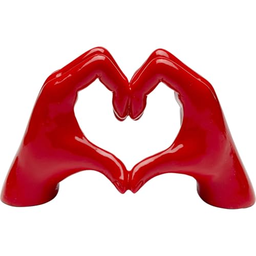 Kare Design Deko Objekt Heart Hands, Rot, Handgearbeitet, Jedes Stück EIN Unikat, Accessoire, Wohnzimmer, Deko Für Regale oder Sideboards, Skulptur, 12x20x8 cm (H/B/T) von Kare