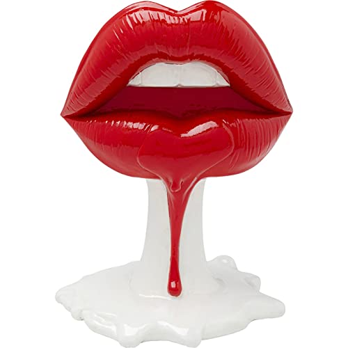 Kare Design Deko Objekt Hot Lip, Weiß/Rot, Wohnaccessoire, Lippen, Mund, 26x21x14 cm (H/B/T) von Kare