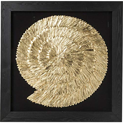 Kare Design Deko Rahmen Golden Snail Gold, modern, Wanddeko, 3-D Bild, Dekobild, Glasbild, 120x120x5cm von Kare