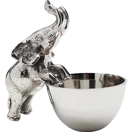 Kare Design Deko Schale Happy Elephant, Silber, Elefant, Obstschale, Dekoschale, Aluminium, 20x20x13 cm (H/B/T) von Kare