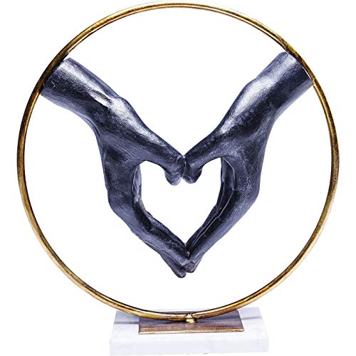 Kare Design Deko Objekt Elements Heart Hand, schwarz/gold, Accessorie, Herz, Hände, 33cm von Kare