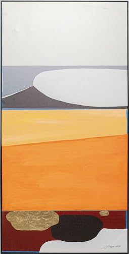 Kare Design Gerahmtes Bild Abstract Shapes, Orange, 73x143cm, Leinwand, Wanddekoration, Kunstwerk von Kare