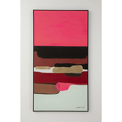 Kare Design Gerahmtes Bild Abstract Shapes, Pink, 73x143cm, Leinwand, Wanddekoration, Kunstwerk von Kare