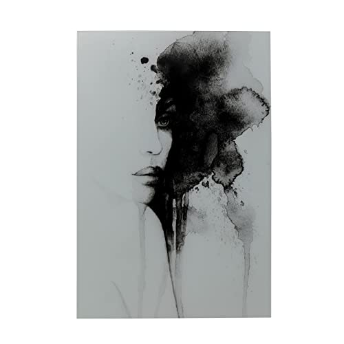 Kare Design Glasbild Smokey Face, Schwarz/Weiß, Glasgemälde, Wanddekoration, Kunstwerk, Wandbild, Bild, abstrakt, 150x100x0,4cm von Kare