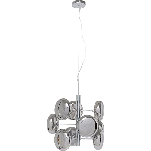 Kare Design Hängeleuchte Headlight Chrome, Hängelampe Wohnzimmer, Leuchte fürs Esszimmer, groß, Silber, Leuchtmittel nicht inklusive, 155x53x53cm von Kare