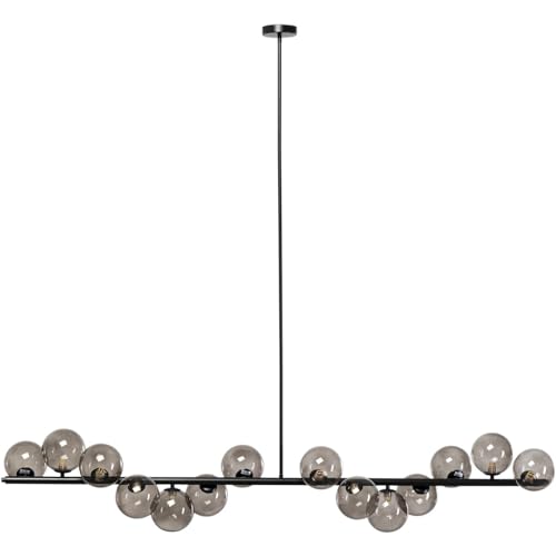 Kare Design Hängeleuchte Scala Balls, Schwarz, 14 Leuchtenschirmen aus Glas, 138x155x28cm von Kare