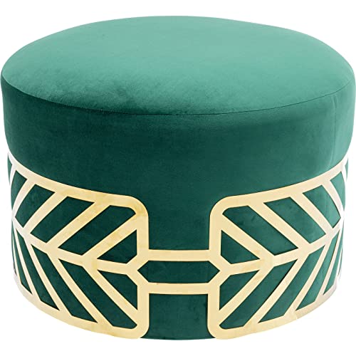 Kare Design Hocker Jenna Grün Samtoptik, Wohnaccessoire, rund, Sitzhöhe 41cm von Kare