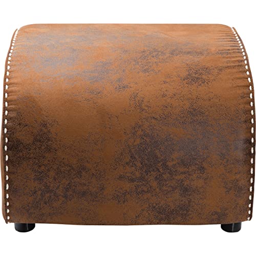 Kare Design Hocker Ritmo Vintage Econo, Braun, Vintageleder-Optik, Fußhocker, Kieferholzgestell, 40x52x60 cm (H/B/T) von Kare