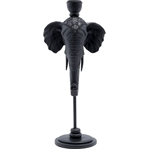 Kare Design Kerzenständer Elephant Head, Kerzenhalter, Elefantenkopf, schwarz, Artikelhöhe 36cm von Kare