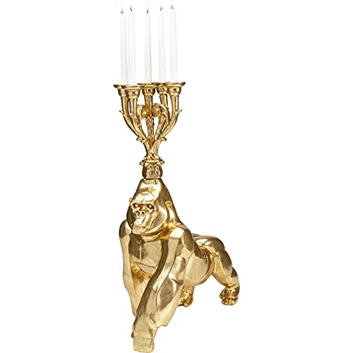 Kare Design Kerzenständer Gorilla, Kerzenhalter, 5 Kerzen, Gold, Artikelhöhe 71cm von Kare