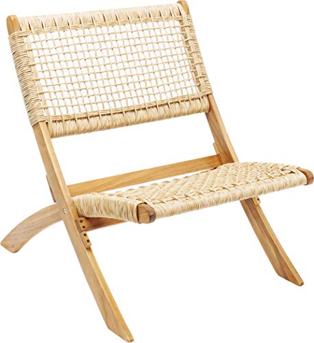 Kare Design Klappsessel Copacabana, Braun, Klappstuhl, Rattangeflecht, outdoorgeeignet, 73x78x60 cm (H/B/T) von Kare