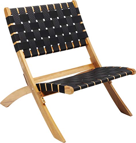 Kare Design Klappsessel Ipanema Schwarz, Sessel, Akazienholz Gestell, Outdoor geeignet, klappbar, Outdoor Möbel, Stuhl, 73x60x78 cm (H/B/T) von Kare