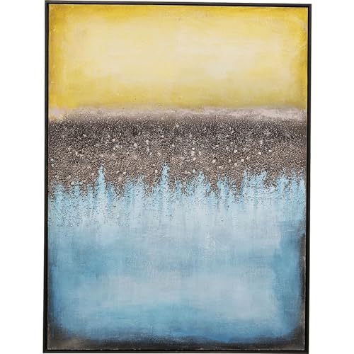 Kare Design Leinwandbild Vista, Blau, Wandbild, Bild mit Rahmen, Leinwand, Acrylfarbe, handgemalt, Unikat, 122 x 92 cm (L/B) von Kare