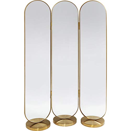 Kare Design Paravent Swing, goldener Raumtrenner als Spiegel, abgerundete Form und edles Design, (H/B/T) 166x106x31cm von Kare