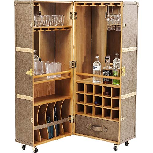 Kare Design Schrankkoffer Bar West Coast, Hausbar, Kofferbar rollbar, 154x60x60cm (H/B/T) von Kare