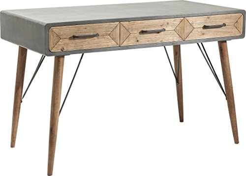 Kare Design Schreibtisch X Factory, 3 Schubladen, Industrial Style, Home Office Tisch, Bürotisch, Arbeitstisch,braun/grau, 120x60cm von Kare