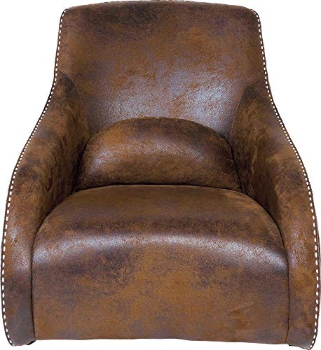 Kare Design Sessel Swing Ritmo Braun, Schaukelsessel aus pflegeleichtem Polyester Stoff, Schaukelstuhl im Vintage Style, gemütlicher Loungesessel mit Kippfunktion, (H/B/T) 83x76x74 cm von Kare