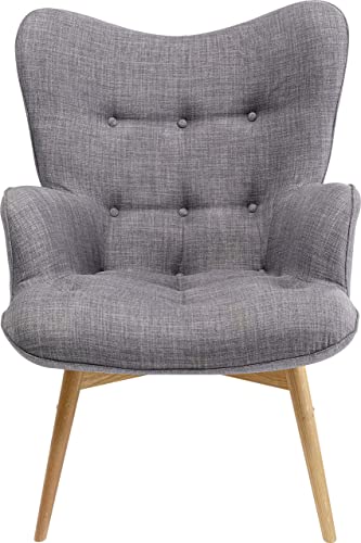 Kare Design Sessel Vicky grau, gemütlicher Loungesessel mit Armlehne, TV-Sessel mit hellem Holzgestell, (H/B/T) 92 x 59 x 63 cm, hellgrau von Kare