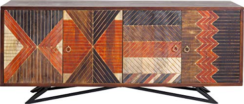 Kare Design Sideboard Tomahawk, schönes Sideboard mit Türen für das Wohnzimmer, Muster und verschiedene Farben, breite Holzkommode, Anrichte, (H/B/T) 75x177x45cm von Kare