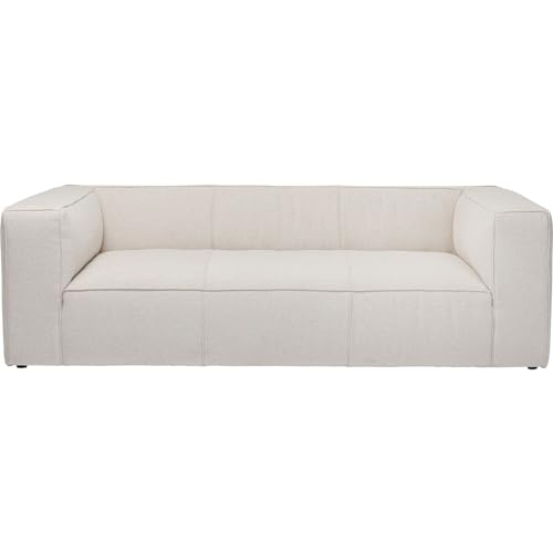 Kare Design Sofa Cubetto, Creme, Gerader 3-Sitzer, Chenille-Gewebe, Tannenholz Korpus, 67x220x110 cm (H/B/T) von Kare