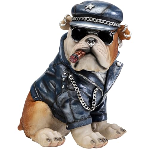 Kare Design Spardose Punk Hund, Mehrfarbig, Handbemalt, Unikat, Deko Figur fürs Wohnzimmer, Sparschwein, für Kinder und Erwachsene, Modernes Design, 22x19x16 cm (H/B/T) von Kare