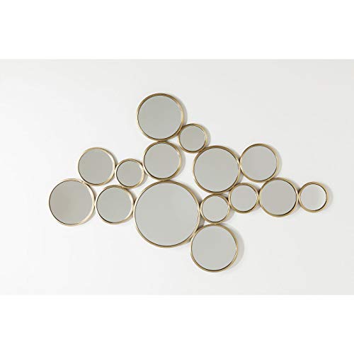 Kare Design Spiegel Bubbles Messing 93x138cm, Goldfarbener Wandspiegel, Dekospiegel Rund, Flurspiegel, Designspiegel, Badspiegel, (H/B/T) 93x138x2cm von Kare